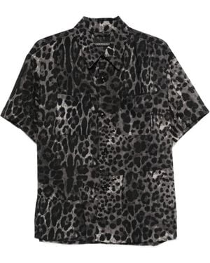 ANDERSSON BELL Camisa con motivo de leopardo - Negro