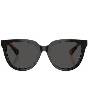 Burberry Check Phantos-Frame Sunglasses - Black