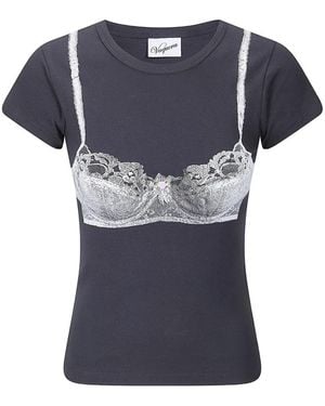 VAQUERA Bra-Print T-Shirt - Blue