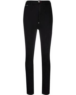 Philipp Plein Super High-Waisted Denim Jeggings - Black