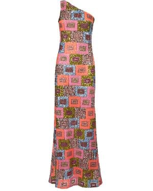 ‎Taller Marmo Aspen Sequin-Embellished One-Shoulder Maxi Dress - Red