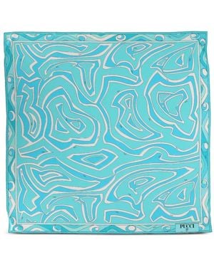 PUCCI Écharpe À Motif Abstrait - Blue