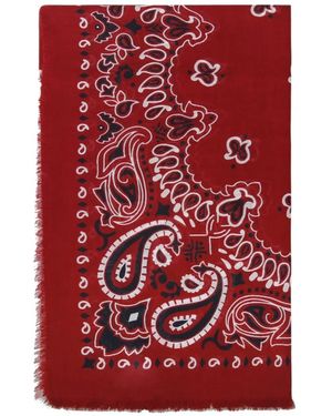 Be You Paisley Fringed Scarf - Red