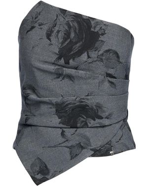 Nissa Sleeveless Floral-Print Top - Grey
