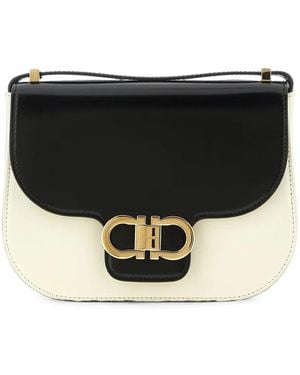 Ferragamo Double-Gancini North-South Cross Body Bag (Xs) - Black