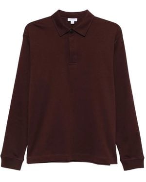 Sunspel Long-Sleeve Polo Shirt - Purple