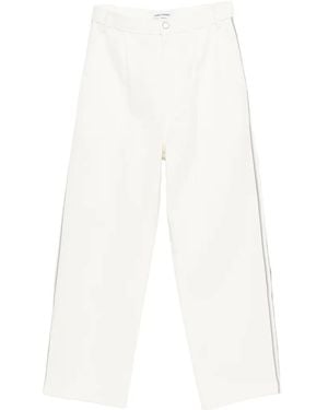 Low Classic Drawstring Stripe-Detail Pants - White