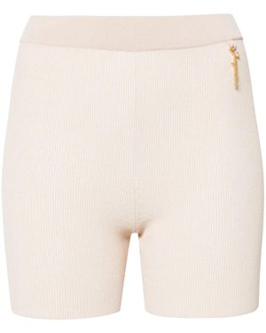 Jacquemus Pralu shorts aus rippstrick mit verzierung - Natur