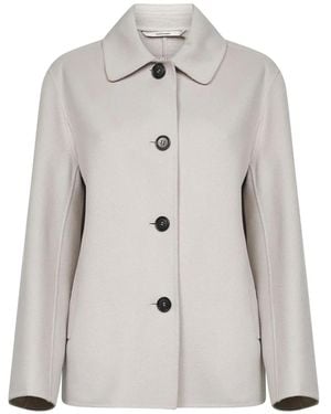 Max Mara Four-Button Shirt-Collar Jacket - White