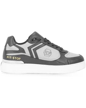 Philipp Plein Pit-$Top Hirschleder-Sneakers - Weiß