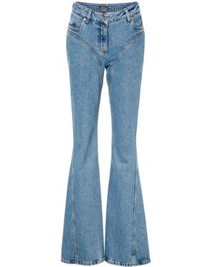 Mugler Washed Flared Jeans - Blue