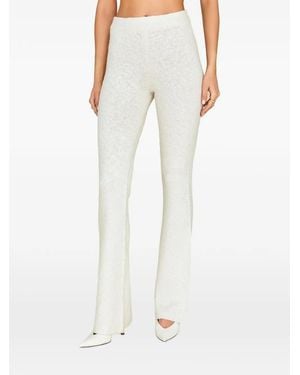SER.O.YA Elasticated-Waistband Flared Trousers - White