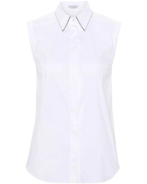 Brunello Cucinelli Shirt With Monili Detail - White