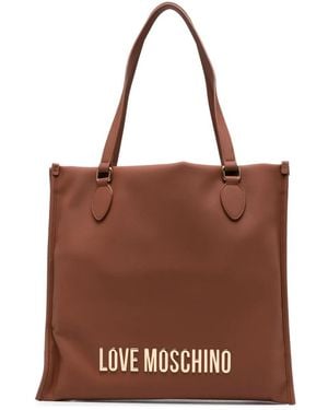 Love Moschino Logo-Lettering Tote Bag - Brown
