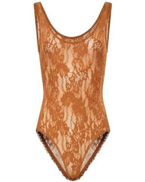 Zimmermann Body Aus Blumenspitze - Braun