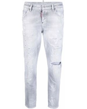 DSquared² High Rise Cropped Jeans - Blue