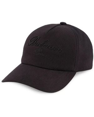 Balmain Signature Baseballkappe mit Stickerei - Schwarz