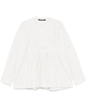 Sofie D'Hoore Pintuck Cotton Poplin Blouse - White