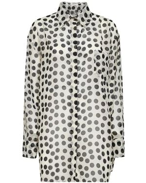 La Petite Robe Di Chiara Boni Polka-Dot Shirt - White
