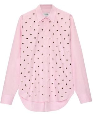MSGM Embellished Shirt - Pink