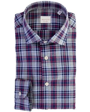 BRANCACCIO Check-Pattern Button-Down Shirt - Blue