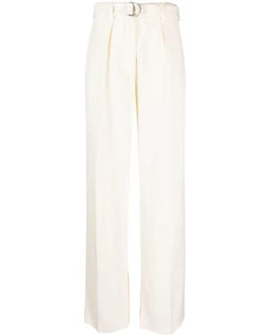 Jil Sander Belted Wide-Leg Trousers - White
