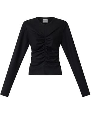 Isabel Marant Ruched Jersey Top - Black