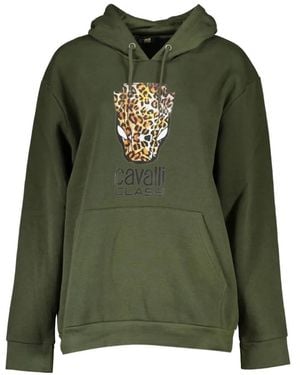 Roberto Cavalli Leopard-Print Hoodie - Green