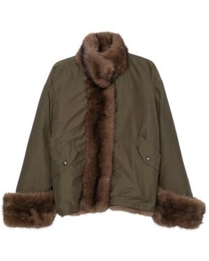 LA PISCINE Faux-Fur Trim Reversible Jacket - Brown