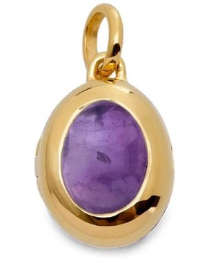Monica Vinader Collar Con Medallón Con Piedra De Nacimiento De Febrero - Rosa