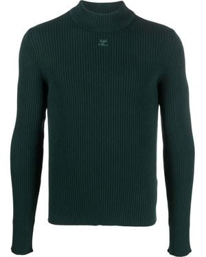 Courreges Ribbed-Knit Jumper - Green