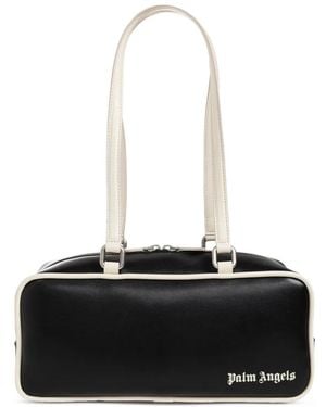 Palm Angels Sac Porté Épaule En Cuir À Logo Imprimé - Black