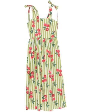 ELLEBLUE Olivia Striped Midi Dress - White