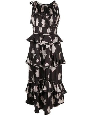 Ulla Johnson Serafina Floral Silk Gown - Black