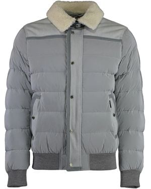 Moorer Shearling-Collar Down Jacket - Grey