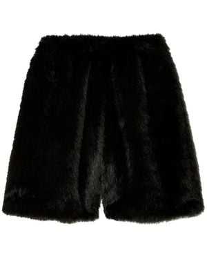 Simone Rocha Faux-Fur Boxing Shorts - Black