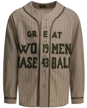 Kapital Appliqué Striped Jacket - Grey