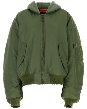 Balenciaga Hooded Bomber Jacket - Green