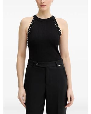 Fracomina Studded Halter-Neck Tank Top - Black
