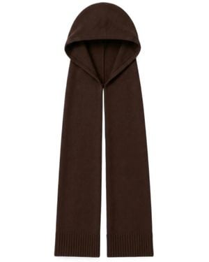 Chinti & Parker Fine-Knit Hooded Scarf - Brown