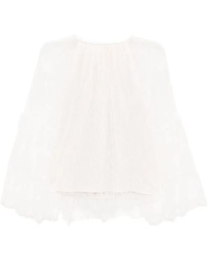 Alice + Olivia Lace-Detail Blouse - White