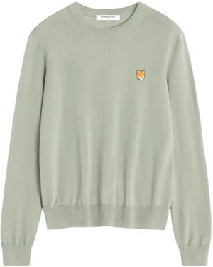 Maison Kitsuné Fox Head Merino Jumper - Green