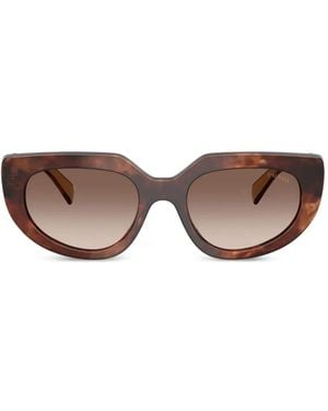 Prada Tortoiseshell-Effect Cat-Eye Sunglasses - Brown