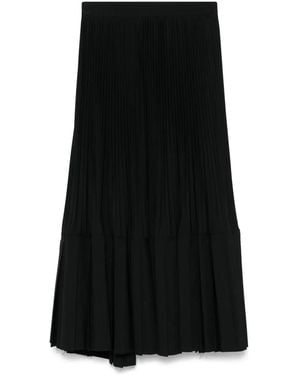 Junya Watanabe Flared Wool Midi Skirt - Black