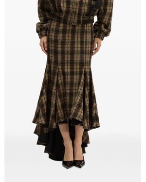 GIUSEPPE DI MORABITO Check-Pattern Asymmetric Skirt - Black