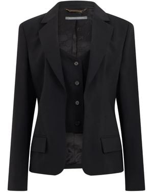 Alberta Ferretti Peak-Lapel Layered-Waistcoat Blazer - Black