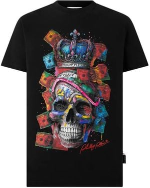 Philipp Plein Skull-Print T-Shirt - Black