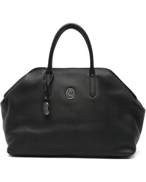 Ash Sfera Tote Bag Aus Gekörntem Leder Mit Logo-Schild - Schwarz