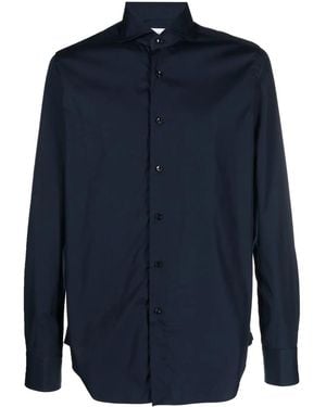 Xacus Wrinkle-Free Tailored Travel Shirt - Blue