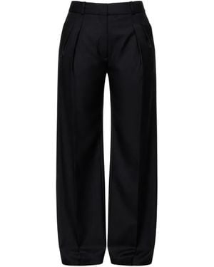 Loulou Pantalones Rectos Con Pinzas - Negro